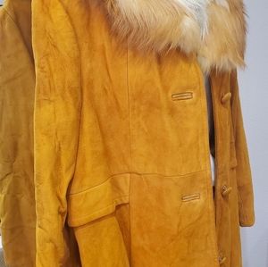 Vintage 60s real suede orange coat